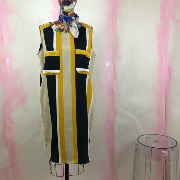 Sisley Shirt Dress in Colour Block Stripe Shirttai - Picture 3 of 8